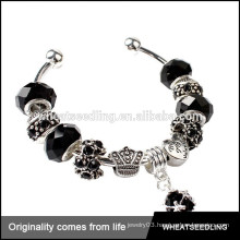 2015 Handmade beads charms silver chain cuff bracelet